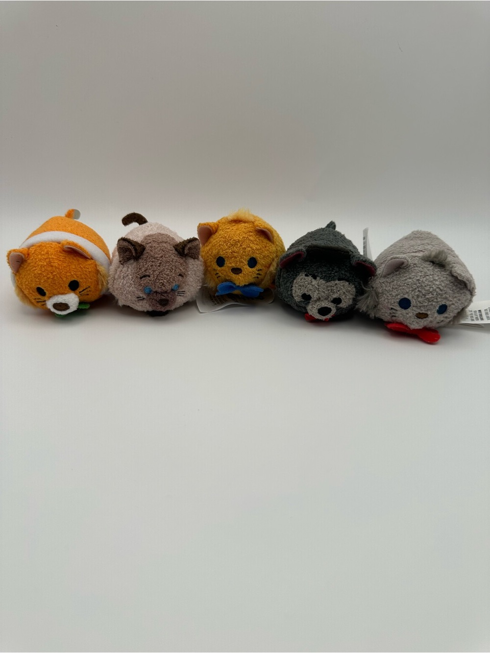 Disney Tsum Tsum Cat Plush Set - Orange, Brown, Yellow, Gray, Light Gray